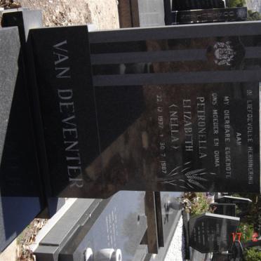 DEVENTER Petronella Elizabeth, van 1937-1987