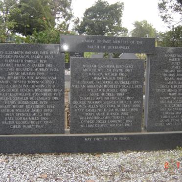 1.  Memorial to past members of Durbanville Parish