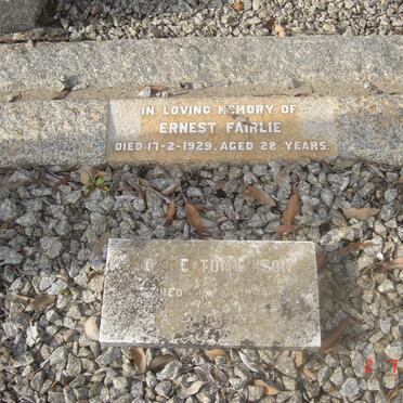 FAIRLIE Ernest -1929, TOMLINSON Joyce -1944
