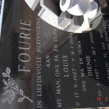 FOURIE Louis 1927-1984 &amp; Dienie 1927-2000