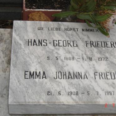 FRIEDERICH Hans-Georg 1908-1972 &amp; Emma Johanna 1908-1997