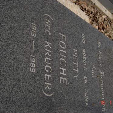 FOUCHé Petty nee KRUGER 1913-1989