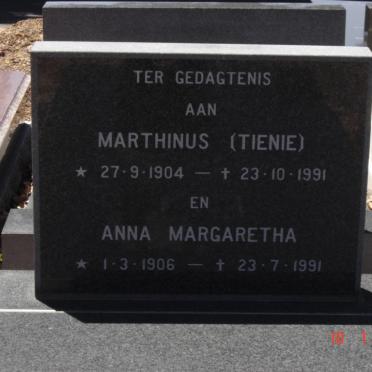 GERBER Marthinus 1904-1991 &amp; Anna Margaretha 1906-1991