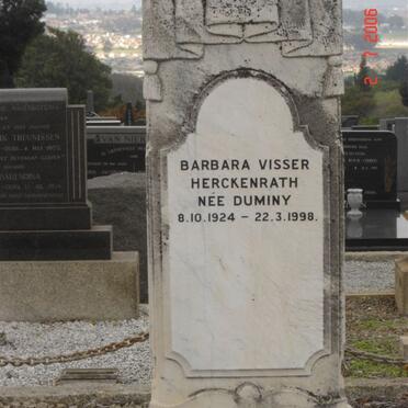 HERCKENRATH Barbara Visser nee DUMINY 1924-1998