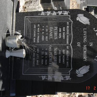 JOUBERT Petrus Daniel 1927-2001 &amp; Marjorie PUCHERT 1929-1984
