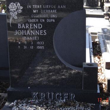 KRUGER Barend Johannes 1933-1985