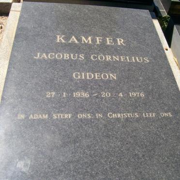 KAMFER Jacobus Cornelius Gideon 1936-1976
