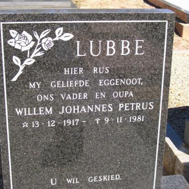 LUBBE Willem Johannes Petrus 1917-1981