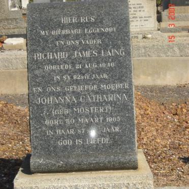 LAING Richard James -1916 &amp; Johanna Catharina MOSTERT -1965
