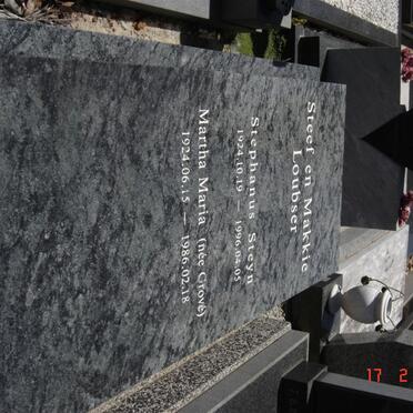 LOUBSER Stephanus Steyn 1924-1996 &amp; Martha Maria GROVé 1924-1986