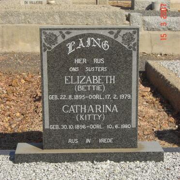 LAING Elizabeth 1895-1979, LAING Catharina 1896-1980