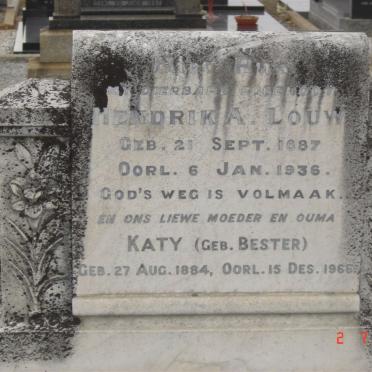 LOUW Hendrik A. 1887-1936 &amp; Katy BESTER 1884-1966