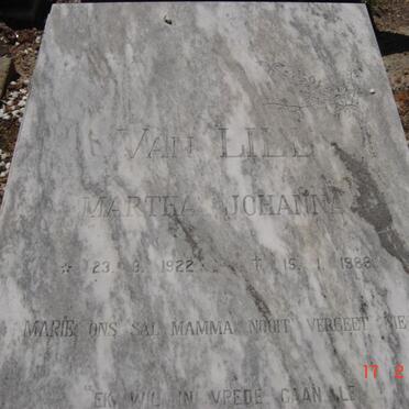 LILL Martha Johanna, van 1922-1988