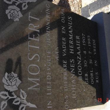 MOSTERT Johannes Hermanus Boonzaaier 1907-1983