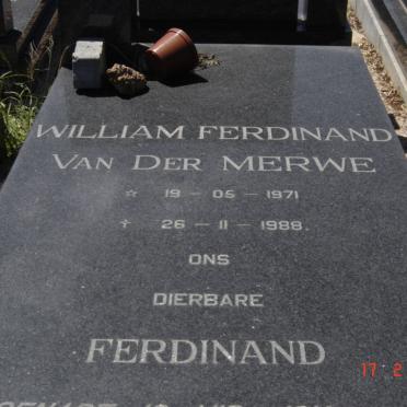 MERWE Willem Ferdinand, van der 1971-1988