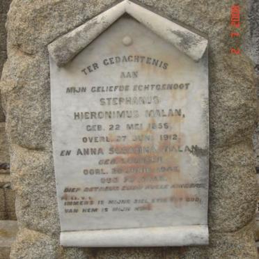 MALAN Stephanus Hieronimus 1856-1912 &amp; Anna Susanna LOUBSER -1947