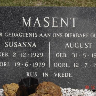 MASENT August 1921-1981 &amp; Susanna 1929-1979