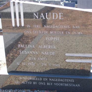 NAUDE Paulina Alberta Susanna nee SMIT 1902-1981