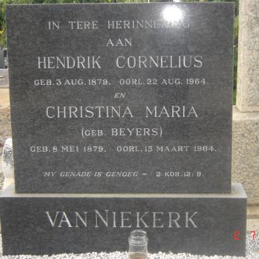 NIEKERK Hendrik Cornelius, van 1879-1964 &amp; Christina Maria BEYERS 1879-1964
