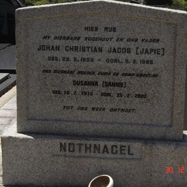 NOTHNAGEL Johan Christian Jacob 1908-1965 &amp; Susanna 1913-2002
