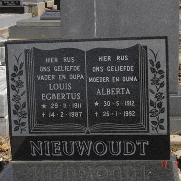 NIEUWOUDT Louis Egbertus 1911-1987 &amp; Alberta 1912-1992