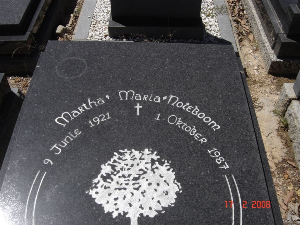 NOTEBOOM Jacob Edward 1928-2002 &amp; Martha Maria 1921-1987
