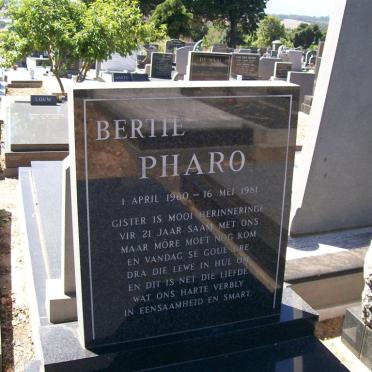 PHARO Bertie 1960-1981