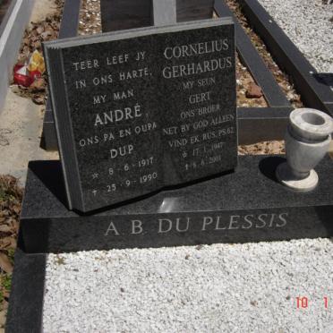 PLESSIS André, du 1917-1990 :: DU PLESSIS Cornelius Gerhardus 1947-2001