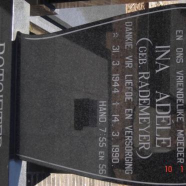 POTGIETER Ina Adéle nee RADEMEYER 1944-1990