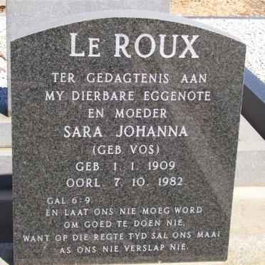 ROUX Sara Johanna, le nee VOS 1909-1982