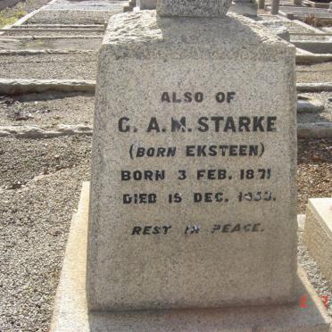 STARKE G.A.M. nee EKSTEEN 1871-1953