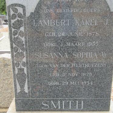 SMITH Lambert Karel J. 1878-1955 &amp; Susanna Sophia W. VAN DER WESTHUYZEN 1875-1934