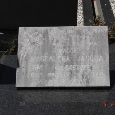 SMIT Magdalena Jacoba nee COETZEE 1894-1986