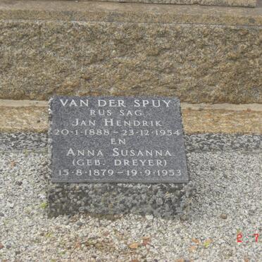 SPUY Jan Hendrik, van der 1888-1954 &amp; Anna Susanna DREYER 1879-1953