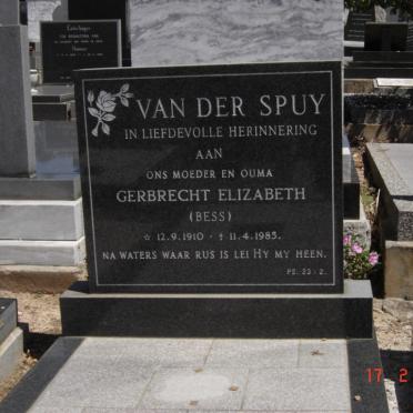 SPUY Gerbrecht Elizabeth, van der 1910-1985