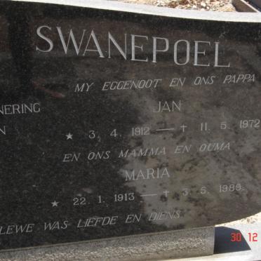 SWANEPOEL Jan 1912-1972 &amp; Maria 1913-1989