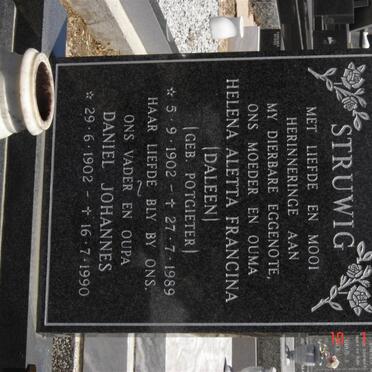 STRUWIG Daniel Johannes 1902-1990 &amp; Helena Aletta Francina POTGIETER 1902-1989