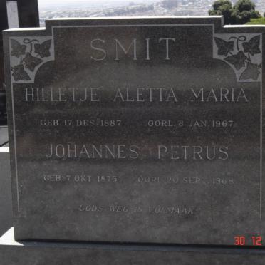 SMIT Johannes Petrus 1875-1968 &amp; Hilletje Aletta Maria 1887-1967