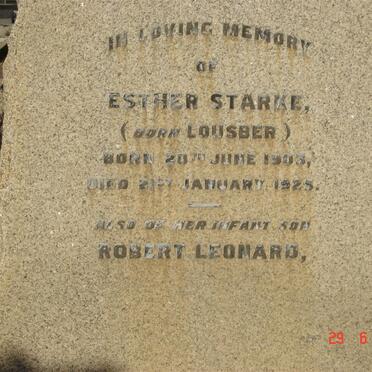 STARKE Esther nee LOUBSER 1903-1925 :: STARKE Robert Leonard