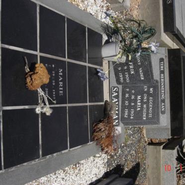 SAAYMAN Frik 1900-1990 &amp; Maria 1904-1982 :: SAAYMAN Marie 1937-2004