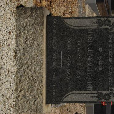 TOIT Maria J, de 1925-1953