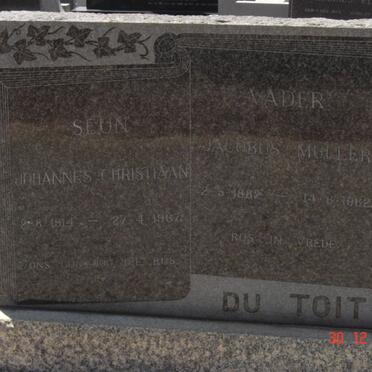 TOIT Jacobus Muller, du 1882-1962 :: DU TOIT  Johannes Christiaan 1914-1967