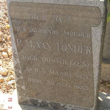 TONDER P.M., van nee OOSTHUIZEN 1871-1953