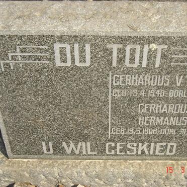 TOIT Gerhardus Hermanus, du 1906-1983 :: DU TOIT Gerhardus v. Putten 1940-1959