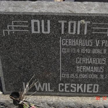 TOIT Gerhardus Hermanus, du 1906-1983 :: DU TOIT Gerhardus v. Putten 1940-1959