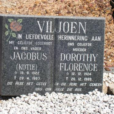 VILJOEN Jacobus 1922-1983 &amp; Dorothy Florence 1924-1989
