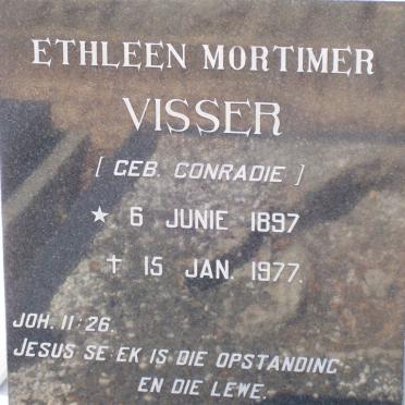 VISSER Ethleen Mortimer nee CONRADIE 1897-1977