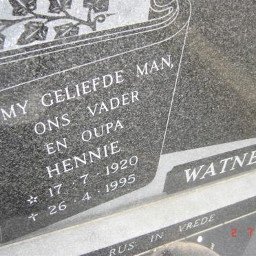 WATNEY Hennie 1920-1995