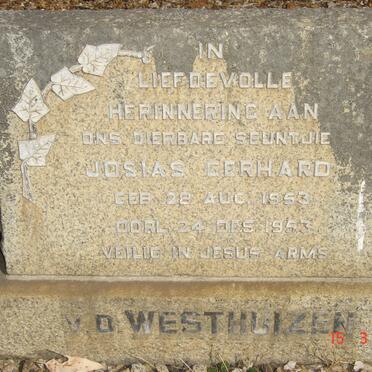WESTHUIZEN Josias Gerhardt, v.d. 1953-1953