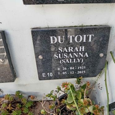 TOIT Sarah Susanna, du 1925-2015